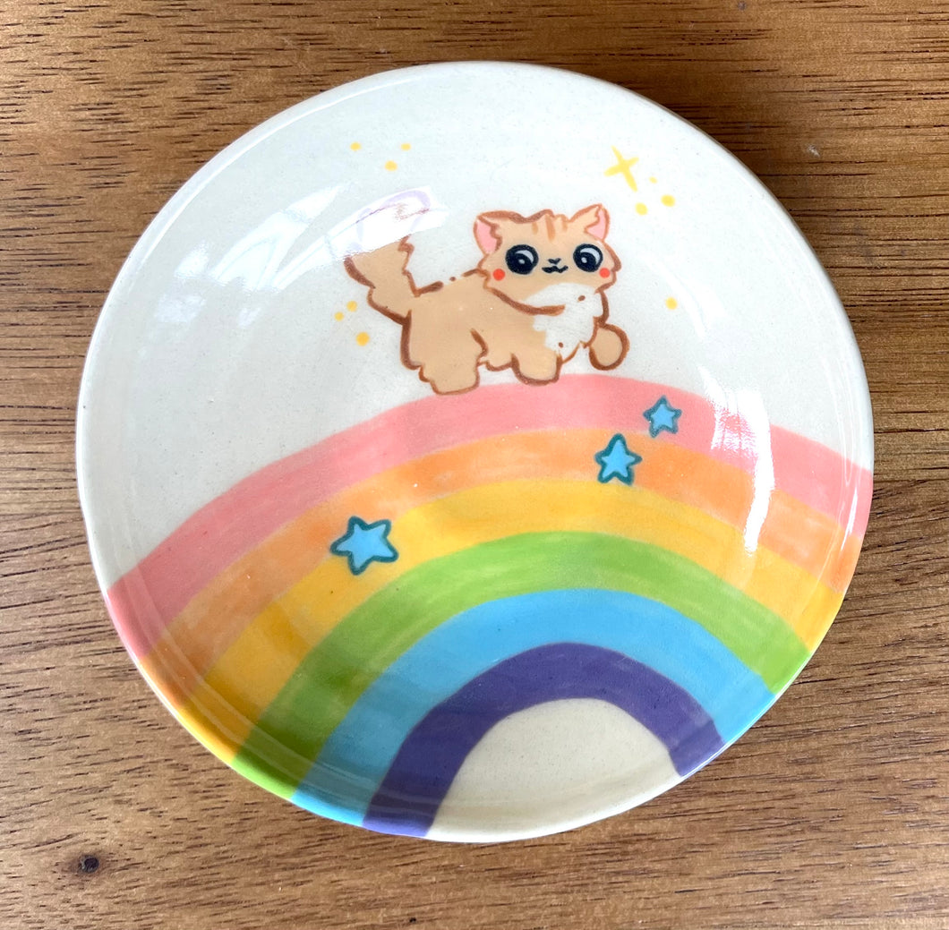 Rainbow Kitteh Plate